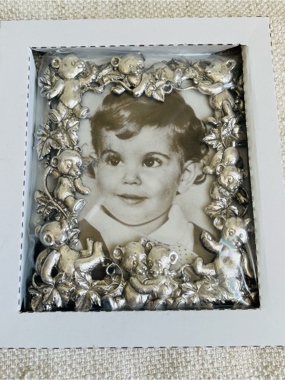 Vintage Arthur Court Silver Pewter Teddy Bear Picture Frame Taiwan NEW